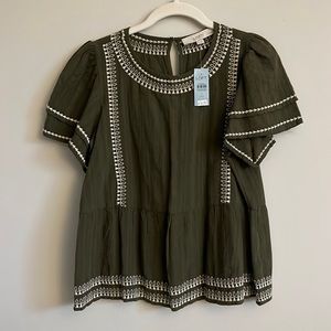 Loft Green Tunic Shirt, Petite Small
